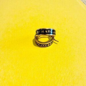 Marc Jacobs Enamel Logo Hoop Earrings